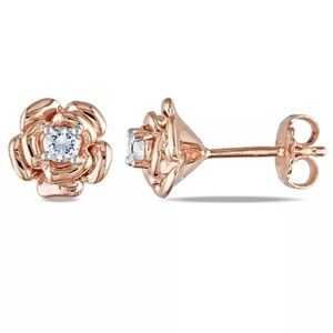 Flower Stud Earrings 🖤🌹 18k Rose Gold